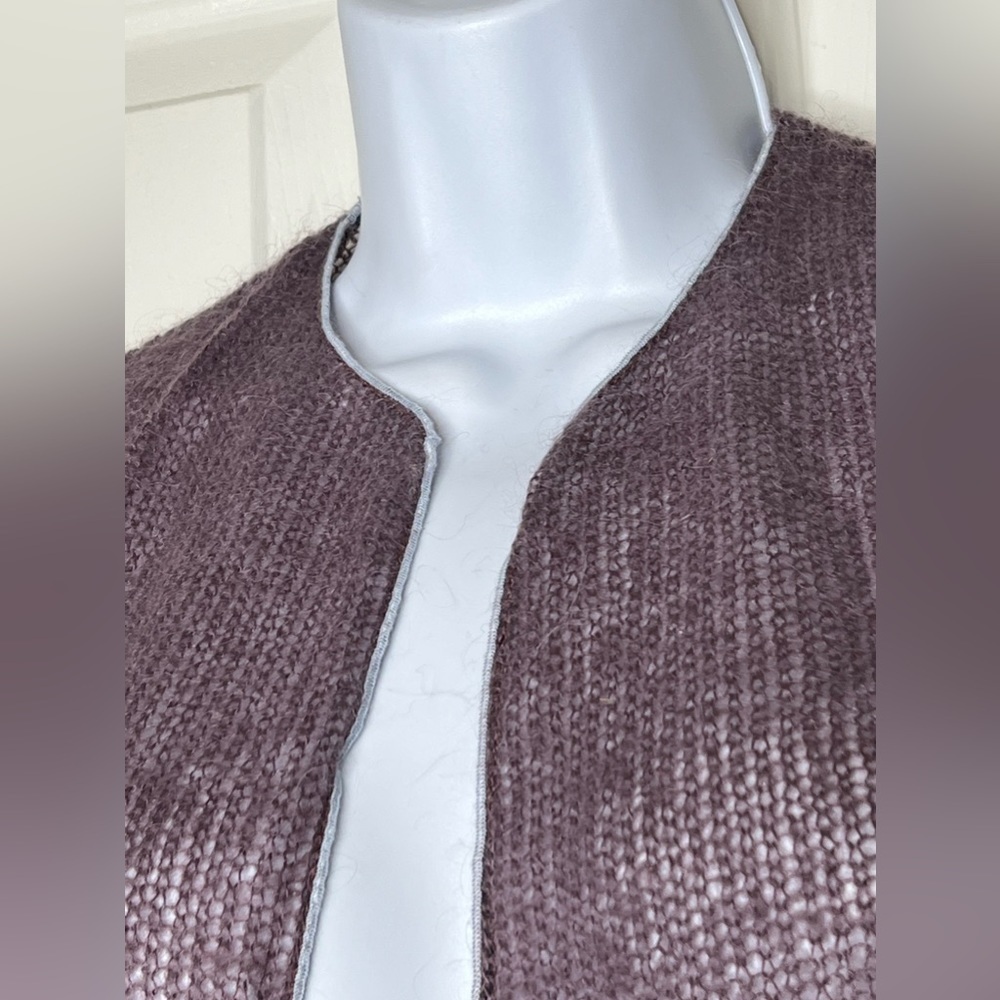 Divertimento Women’s 2 Mohair Knit Cardigan Sweater Purple Xs Made In France - Picture 4 of 15